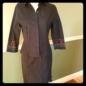 JON by Rickie Freeman  denim 2pc suit